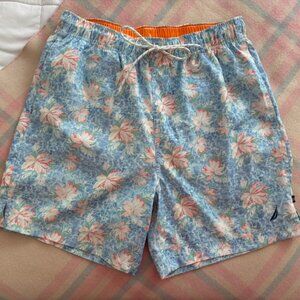 Nautica Floral Print 6" Leg Bathing Suit